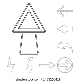 Isolated object of element and arrow icon. Collection of element and direction vector icon for stock.