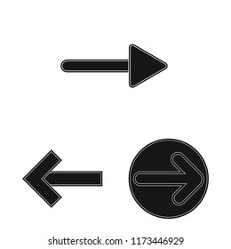 Isolated object of element and arrow logo. Collection of element and direction stock symbol for web.