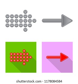 Isolated object of element and arrow logo. Set of element and direction vector icon for stock.
