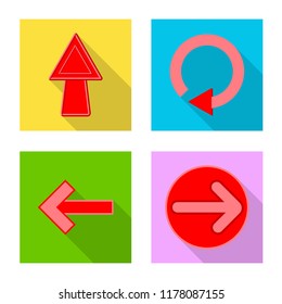 Isolated object of element and arrow logo. Collection of element and direction stock symbol for web.
