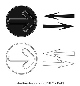 Isolated object of element and arrow logo. Set of element and direction stock vector illustration.