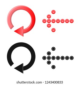 Isolated object of element and arrow logo. Collection of element and direction stock symbol for web.