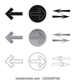 Isolated object of element and arrow logo. Collection of element and direction stock vector illustration.