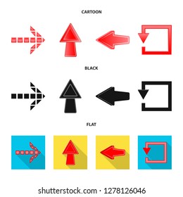 Isolated object of element and arrow logo. Set of element and direction stock symbol for web.