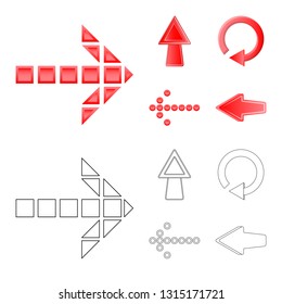 Isolated object of element and arrow logo. Collection of element and direction stock vector illustration.