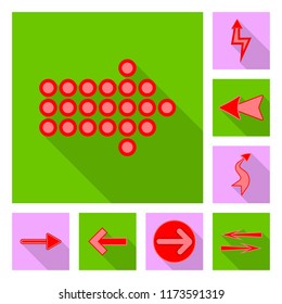 Isolated object of element and arrow sign. Set of element and direction stock vector illustration.