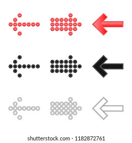 Isolated object of element and arrow sign. Set of element and direction stock vector illustration.