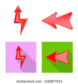Isolated object of element and arrow sign. Set of element and direction vector icon for stock.