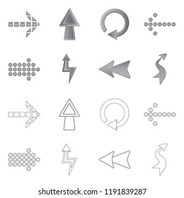 Isolated object of element and arrow sign. Set of element and direction vector icon for stock.