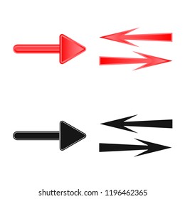 Isolated object of element and arrow sign. Set of element and direction vector icon for stock.