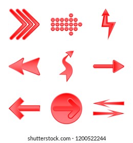 Isolated object of element and arrow sign. Set of element and direction vector icon for stock.