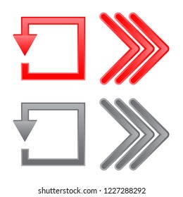 Isolated object of element and arrow sign. Set of element and direction stock symbol for web.
