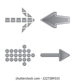 Isolated object of element and arrow sign. Set of element and direction stock symbol for web.
