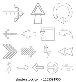 Isolated object of element and arrow sign. Collection of element and direction stock symbol for web.