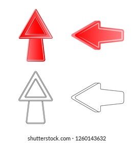 Isolated object of element and arrow sign. Collection of element and direction vector icon for stock.