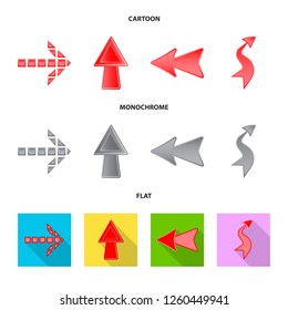 Isolated object of element and arrow sign. Collection of element and direction vector icon for stock.