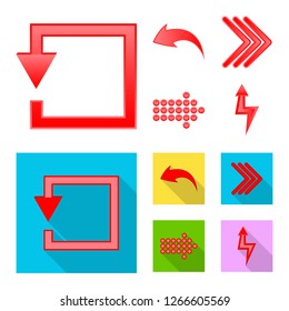 Isolated object of element and arrow sign. Collection of element and direction stock vector illustration.