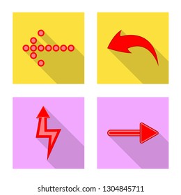 Isolated object of element and arrow sign. Set of element and direction stock vector illustration.