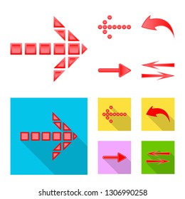 Isolated object of element and arrow sign. Set of element and direction stock vector illustration.