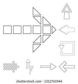 Isolated object of element and arrow sign. Collection of element and direction stock symbol for web.