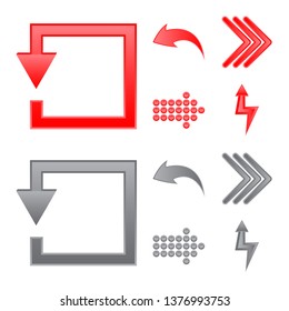 Isolated object of element and arrow sign. Set of element and direction stock vector illustration.