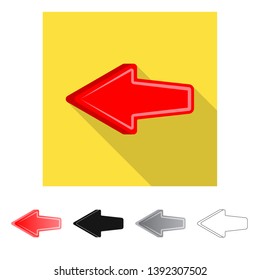 Isolated object of element and arrow sign. Set of element and direction vector icon for stock.