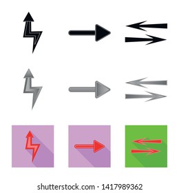 Isolated object of element and arrow sign. Collection of element and direction vector icon for stock.
