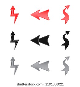 Isolated object of element and arrow symbol. Collection of element and direction vector icon for stock.