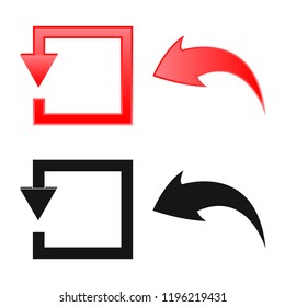 Isolated object of element and arrow symbol. Set of element and direction vector icon for stock.