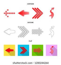 Isolated object of element and arrow symbol. Collection of element and direction vector icon for stock.