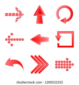 Isolated object of element and arrow symbol. Set of element and direction stock symbol for web.