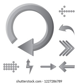Isolated object of element and arrow symbol. Collection of element and direction stock symbol for web.