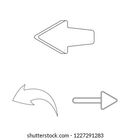 Isolated object of element and arrow symbol. Set of element and direction stock vector illustration.