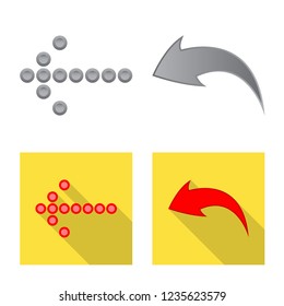Isolated object of element and arrow symbol. Collection of element and direction vector icon for stock.