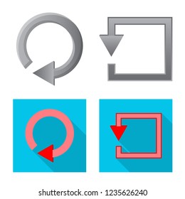 Isolated object of element and arrow symbol. Collection of element and direction vector icon for stock.