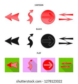 Isolated object of element and arrow symbol. Set of element and direction stock symbol for web.