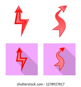 Isolated object of element and arrow symbol. Collection of element and direction stock vector illustration.
