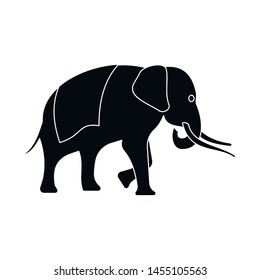 Isolated object of elephant and ride icon. Collection of elephant and asian stock symbol for web.