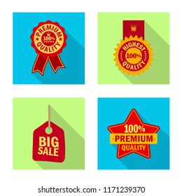 Isolated object of emblem and badge icon. Collection of emblem and sticker stock vector illustration.