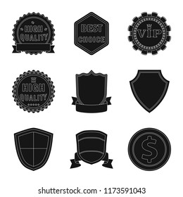 Isolated object of emblem and badge icon. Set of emblem and sticker stock symbol for web.