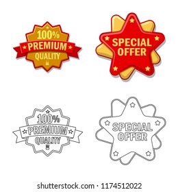 Isolated object of emblem and badge icon. Collection of emblem and sticker vector icon for stock.