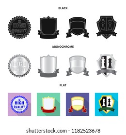 Isolated object of emblem and badge icon. Collection of emblem and sticker stock symbol for web.