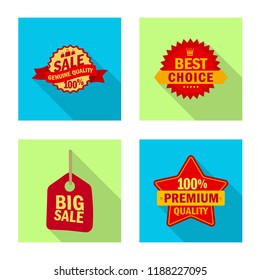 Isolated object of emblem and badge icon. Collection of emblem and sticker stock symbol for web.