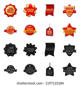 Isolated object of emblem and badge icon. Set of emblem and sticker stock symbol for web.