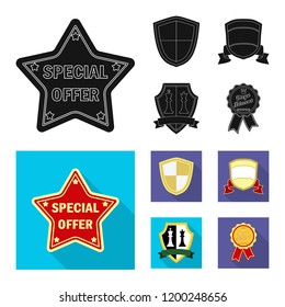 Isolated object of emblem and badge icon. Set of emblem and sticker stock vector illustration.