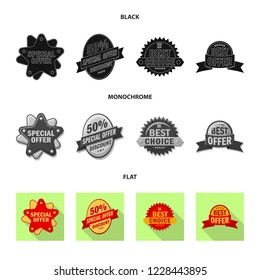 Isolated object of emblem and badge icon. Collection of emblem and sticker vector icon for stock.