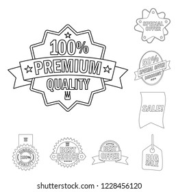 Isolated object of emblem and badge icon. Collection of emblem and sticker stock vector illustration.