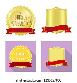 Isolated object of emblem and badge icon. Set of emblem and sticker stock vector illustration.