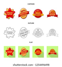 Isolated object of emblem and badge icon. Collection of emblem and sticker vector icon for stock.
