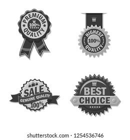 Isolated object of emblem and badge icon. Collection of emblem and sticker stock symbol for web.